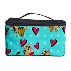 Cat Love Pattern Cosmetic Storage Case by Ravend