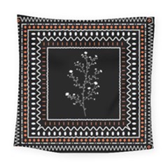 Flowers Line Art Wall Decoration Square Tapestry (large)