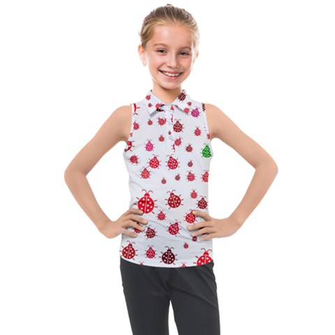 Beetle Animals Red Green Fly Kids  Sleeveless Polo T-shirt by Amaryn4rt