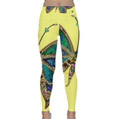Butterfly Mosaic Yellow Colorful Classic Yoga Leggings by Amaryn4rt