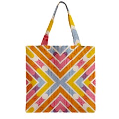 Line Pattern Cross Print Repeat Zipper Grocery Tote Bag by Amaryn4rt