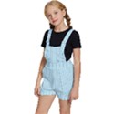 Stripes Striped Turquoise Kids  Short Overalls View2