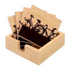 Bicycles Wheel Sunset Love Romance Bamboo Coaster Set by Amaryn4rt