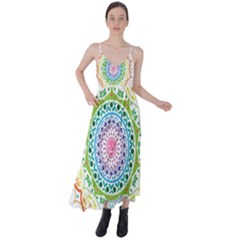Mandala Pattern Rainbow Pride Tie Back Maxi Dress by Vaneshop