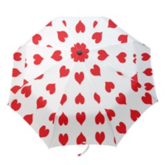 Heart Red Love Valentines Day Folding Umbrellas by Bajindul