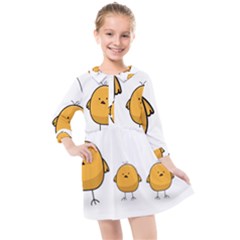 Chick Easter Cute Fun Spring Kids  Quarter Sleeve Shirt Dress by Ndabl3x