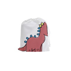 Dinosaur Dragon Drawing Cute Drawstring Pouch (small) by Ndabl3x