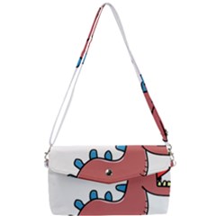 Dinosaur Dragon Drawing Cute Removable Strap Clutch Bag by Ndabl3x
