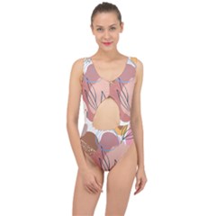 Abstract Circles Art Design Center Cut Out Swimsuit by Ndabl3x