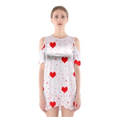 Hearts Romantic Love Valentines Shoulder Cutout One Piece Dress by Ndabl3x