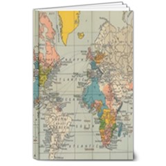Vintage World Map 8  X 10  Hardcover Notebook by Ndabl3x