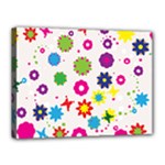 Floral Colorful Background Canvas 16  x 12  (Stretched)