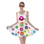 Floral Colorful Background Skater Dress