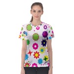 Floral Colorful Background Women s Sport Mesh T-Shirt