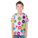 Floral Colorful Background Kids  Cotton T-Shirt