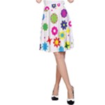 Floral Colorful Background A-Line Skirt