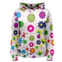 Floral Colorful Background Women s Pullover Hoodie View1