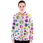 Floral Colorful Background Women s Zipper Hoodie