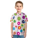 Floral Colorful Background Kids  Sport Mesh T-Shirt