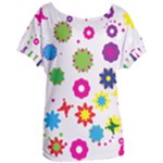 Floral Colorful Background Women s Oversized T-Shirt