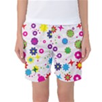 Floral Colorful Background Women s Basketball Shorts