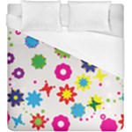 Floral Colorful Background Duvet Cover (King Size)