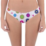Floral Colorful Background Reversible Hipster Bikini Bottoms