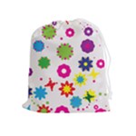 Floral Colorful Background Drawstring Pouch (XL)