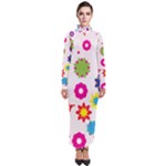 Floral Colorful Background Turtleneck Maxi Dress