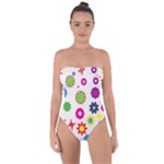 Floral Colorful Background Tie Back One Piece Swimsuit