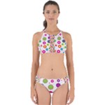 Floral Colorful Background Perfectly Cut Out Bikini Set
