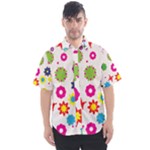 Floral Colorful Background Men s Short Sleeve Shirt