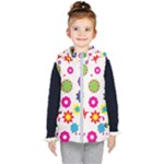 Floral Colorful Background Kids  Hooded Puffer Vest