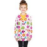 Floral Colorful Background Kids  Double Breasted Button Coat
