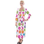 Floral Colorful Background Velvet Maxi Wrap Dress