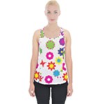 Floral Colorful Background Piece Up Tank Top