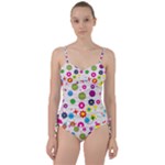 Floral Colorful Background Sweetheart Tankini Set