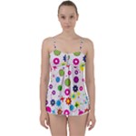 Floral Colorful Background Babydoll Tankini Top