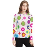 Floral Colorful Background Women s Long Sleeve Rash Guard