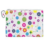 Floral Colorful Background Canvas Cosmetic Bag (XL)