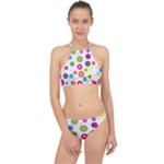 Floral Colorful Background Halter Bikini Set