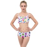 Floral Colorful Background Layered Top Bikini Set