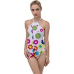 Floral Colorful Background Go with the Flow One Piece Swimsuit