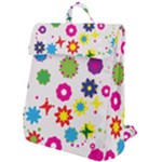 Floral Colorful Background Flap Top Backpack