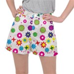 Floral Colorful Background Women s Ripstop Shorts
