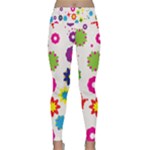 Floral Colorful Background Lightweight Velour Classic Yoga Leggings