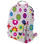 Floral Colorful Background Flap Pocket Backpack (Small)