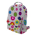 Floral Colorful Background Flap Pocket Backpack (Large)