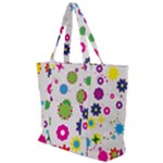 Floral Colorful Background Zip Up Canvas Bag