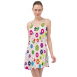 Floral Colorful Background Summer Time Chiffon Dress